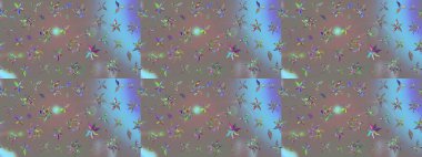 Gri renklerde bahar çiçekleri. Çiçek ve yapraklı karalama şeklinde Raster çiçek deseni. Raster illüstrasyonu.