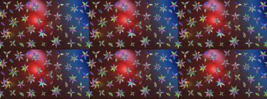 Raster. Raster illüstrasyonu. Tomurcukları çiçek olan sevimli bir çiçek deseni. Eski usul. Kumaş, tekstil, duvar kağıdı baskısı için. Taslak arkaplan.