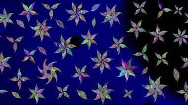 Küçük çiçekteki sevimli çiçek deseni. Raster illüstrasyonu. Yumuşak, mavi renkte yaz çiçekleri. Raster deseni.