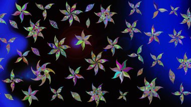 Tekstil ve kapak tasarımı için mükemmel. Renkli siyah çizim kalıbı. Elle çizilmiş sonbahar çiçeği deseni. Siyah renkli çiçekler. Doodle tarzı.