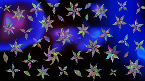 Şirin, zarif çiçekler Raster illüstrasyonu. Yapraklı çizim şekli. Tekstil için figür. Poster ya da kapak için arka plan. Davetiye ve kartpostal tasarımı için dekoratif çiçek unsurları.