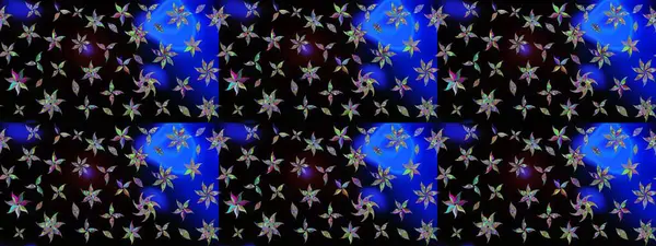 Raster illüstrasyonu. Yumuşak, bahar çiçekleri siyah renklerde. Çiçek ve yapraklı karalama şeklinde Raster çiçek deseni.