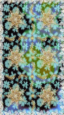 Paisleys zarif çiçek desenli arkaplan duvar kâğıdı çizimi klasik stil, modern 3D çizgili sanat eseri altın ve nötr desenli çiçek yaprakları ve süslemeleri..