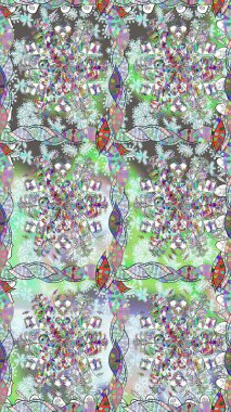 Kabile sanatı boho baskısı, klasik çiçek arkaplanı. Arkaplan dokusu, duvar kâğıdı, çiçek teması tarafsız renklerde. Soyut etnik raster pürüzsüz desen.