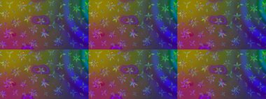 Kahverengi renkte sevimli çiçekler. Raster illüstrasyonu. Moda baskısı, albüm, ambalaj kağıdı ve duvar kağıdı için zarif dekoratif süslemeler. Küçük çiçekli basit bir çiçek çizimi..