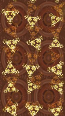 Noel stili. Kahverengi, sarı ve bej renkli kar taneleri. Raster illüstrasyonu.