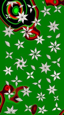 Raster illustration. Floral pattern. Flourish ornamental spring garden texture. Flower sketch background.