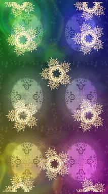 Yeşil, nötr ve mor ikon silueti. Raster illüstrasyonu. Kar tanesi kışı yeşil, nötr ve mor renklerde izole edilir. Yeni yıl tabelası. Kutlamanın sembolü. Noel tasarımı için.