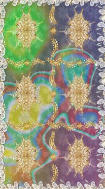 Paisleys zarif çiçek desenli arkaplan duvar kâğıdı çizimi klasik stil, modern 3D çizgili sanat eseri altın ve nötr desenli çiçek yaprakları ve süslemeleri..