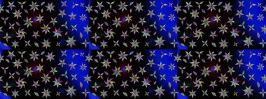 Renkli Yaz Temalı eskiz kalıbı. Düz Çiçek Elementleri Tasarımı. Siyah renkli çiçekler. Raster illüstrasyonunda çiçek deseni çizimi.