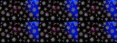 Halk tarzı. Parlak renkli çiçekli ve siyah yapraklı harika bir çiçek deseni. Moda baskıları için zarif bir şablon. Modern çiçek arkaplanı.