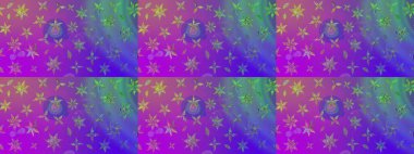 Mor renklere karalamalar çizilmiş çiçek deseni. Raster illüstrasyonu.