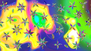 Raster çiçek izi. Klasik taslak çizimi. Çiçek sarısı çizim deseni.