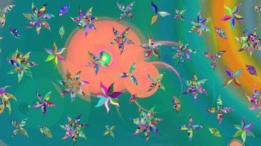 Mavi renkte çiçek çizimi. Mavi renkli çiçekler. Şatafatlı bahar bahçesi dokusu. Çiçek deseni. Raster illüstrasyonu.