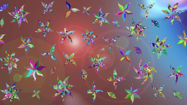 Çiçekli karalama şeklinde Raster çiçek deseni. Kahverengi renkli çiçekler. Yumuşak, bahar çiçekli arka plan.