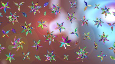 Çiçekli zambakların eskiz geçmişi. Çiçek tasarımı için inanılmaz bir kolaj cenneti tarzı. Parlak çiçekli kolaj çiçekleri kahverengi.