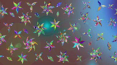 Düz Çiçek Elementleri Tasarımı. Çiçekli eskiz arkaplanı. Çocuk stili. Renkli Bahar Teması çizim şablonu.