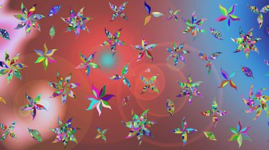 Nazik, sevimli çiçek arkaplanı. Çiçekli karalama şeklinde Raster çiçek deseni. Pembe renkte çiçekler.