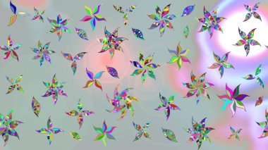 Motley illüstrasyonu. Moda baskıları için zarif bir şablon. Küçük renkli çiçekler. Çiçekli bahar çiçekleri. Küçük çiçekte şirin desenler.