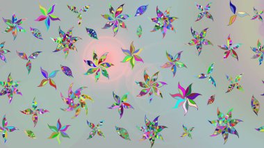 Tekstil için suluboya eskiz deseni. El çizimi çiçek çizimi deseni (fayans). Şirin çiçekli, desenli, gri renkli çizim deseni.