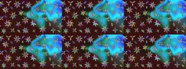 Gömlek, arka plan modelini çiz. Tropik çiçekler. Kahverengi renkte çiçekler.