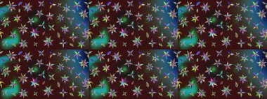 Raster illustration. Floral pattern. Flourish ornamental spring garden texture. Flower sketch background.