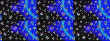 Küçük renkli çiçekler. Moda baskıları için zarif bir şablon. Çiçekli bahar çiçekleri. Motley illüstrasyonu. Robot resim. Küçük çiçekte şirin desenler.