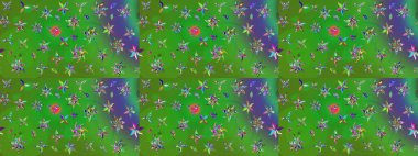 Raster illüstrasyonu. Küçük bir çiçekte eskiz deseni. Güzel kumaş deseni. Güzel çiçek arkaplanı..