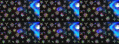 Güzel kumaş deseni. Raster illüstrasyonundaki çiçek desenli çizim. Renkli Bahar Teması eskiz kalıbı. Düz Çiçek Elementleri Tasarımı.