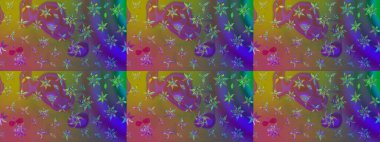 Yapraklı çizim şekli. Tekstil için figür. Davetiye ve kartpostal tasarımı için dekoratif çiçek unsurları. Poster ya da kapak için arka plan. Sevimli zarif çiçekler Raster illüstrasyonu.