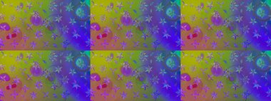 Raster illüstrasyonu. Mor renkli çiçekler. Tropikal çizim çiçek deseni.