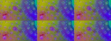 Hediye ambalaj kağıdı, tebrik kartları, posterler ve pankart tasarımı. Raster düz çiçek çizim deseni. Yeşil renkte çiçekler.