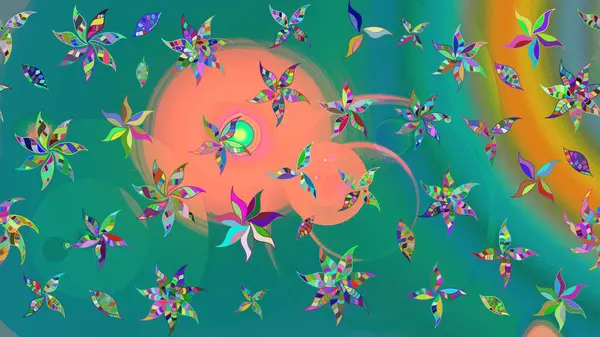 Mavi renkte çiçek çizimi. Mavi renkli çiçekler. Şatafatlı bahar bahçesi dokusu. Çiçek deseni. Raster illüstrasyonu.