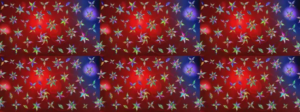 Soyut etnik raster çizim kalıbı. Arkaplan dokusu, duvar kağıdı, kırmızı renkli çiçek teması. Kabile sanatı boho baskısı, klasik çiçek arkaplanı.