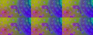 Mor renklere karalamalar çizilmiş çiçek deseni. Raster illüstrasyonu.