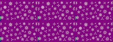 Raster illüstrasyonu. Çiçek ve yapraklı karalama şeklinde Raster çiçek deseni. Yumuşak, bahar çiçekleri mor renklerde.