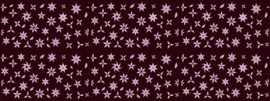 Hediye ambalaj kağıdı, tebrik kartları, posterler ve pankart tasarımı. Kahverengi renkli çiçekler. Raster düz çiçek çizim deseni.