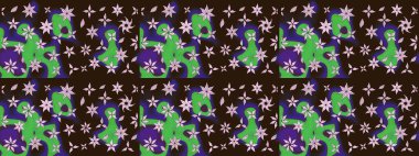 Düz Çiçek Elementleri Tasarımı. Raster illüstrasyonu. Renkli Bahar Teması eskiz kalıbı. Zentangle soyut çiçekleri. Güzel kumaş deseni. Çiçek tozu..