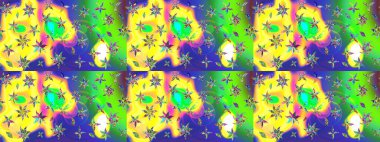 Sarı renkli vadi çiçekleri. Çiçeksel çizim kalıbının çizimi.