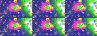 Renkli Bahar Teması eskiz kalıbı. Düz Çiçek Elementleri Tasarımı. Mavi renkli, zarif çiçek buketli suluboya. Raster illüstrasyonu.