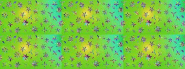 Eskiz arkaplan modeli. Vadinin yeşil renkli çiçekleri. Suluboya, elle çizilmiş. Raster - stok.