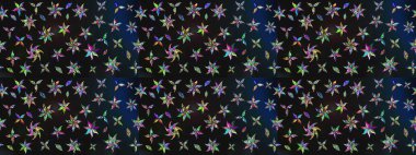 Patlayan çiçekler soyut olarak yerleştirilmiş. Raster deseni. Gri renklerde bahar çiçekleri. Raster illüstrasyonu.