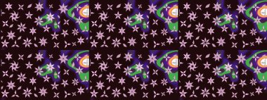 Düz Çiçek Elementleri Tasarımı. Güzel çiçek deseni. Kahverengi renkli çiçekler. Renkli Bahar Teması çizim şablonu.