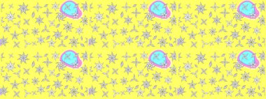 Güzel kumaş deseni. Raster suluboya deseni, narin çiçekler, sarı çiçekler, tebrik kartı şablonu..