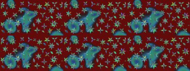 Davetiye ve kartpostal tasarımı için dekoratif çiçek unsurları. Yapraklı çizim şekli. Tekstil için figür. Poster ya da kapak için arka plan. Sevimli zarif çiçekler Raster illüstrasyonu.