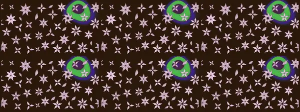 Kahverengi renkli çiçekler. Sevimli çiçek raster deseni. Renkli Yaz Temalı eskiz kalıbı. Düz Çiçek Elementleri Tasarımı.