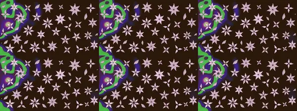 Kahverengi renkli çiçekler. Küçük çiçekteki sevimli çiçek deseni. Raster illüstrasyonu.