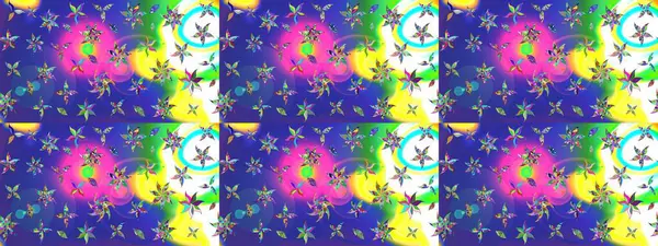 Raster illüstrasyonu. Mavi renkte güzel bir tekstil. Suluboya çiçekli çiçek deseni.