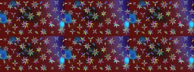 Raster Şirin kumaş deseni. Renkli Bahar Teması eskiz kalıbı. Eskiz klasiği. Düz Çiçek Elementleri Tasarımı.