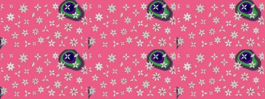 Pembe renkte şirin çiçekler. Küçük çiçekli basit bir çiçek çizimi. Raster illüstrasyonu. Moda baskısı, albüm, ambalaj kağıdı, duvar kağıdı için zarif dekoratif süslemeler..